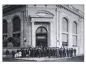 Inauguración sucursal Banco Nación Octubre de 1908<br>Esq. Pellegrini y Suárez