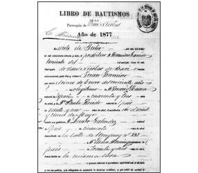 Libro de Bautismo 1877 - Juan Francisco Ibarra Florido