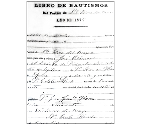Bautismo de José Ramón Ibarra 8/3/1875 -  Parroquia Santa Rosa del Bragado