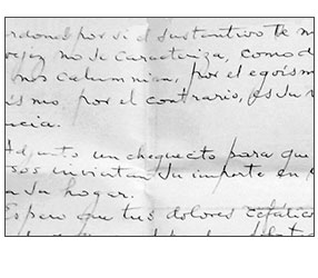 Carta aportada por Alberto Ibarra (h) de Juan Francisco Ibarra Florido