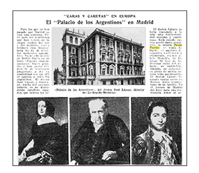 El "Palacio de los Argentinos" Madrid revista Caras y Caretas 6 -7-1907