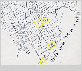 Detalle del Plano Catastral de Navarro de Gregorio Edelberg 1920