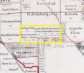 Detalle Plano Catastral de General Viamonte 1923 - Biblioteca Nacional